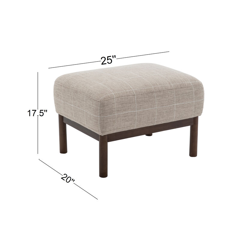 Churchill 25" Rectangle Pillowtop Ottoman - Cream Boucle Performance Fabric