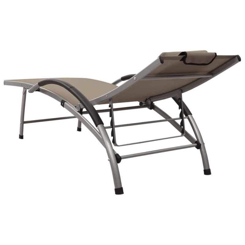 vidaXL Sun Lounger Textilene and Aluminum Taupe