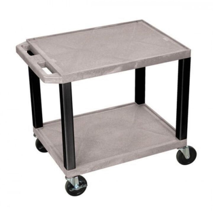 H.Wilson Tuffy Gray 2 Shelf AV Cart