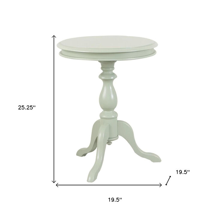 25"" Antique Ivory Manufactured Wood Round End Table
