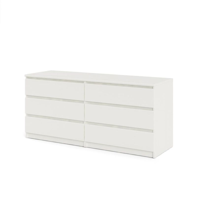 Tvilum Scottsdale 6 Drawer Double Dresser, White Wood Grain