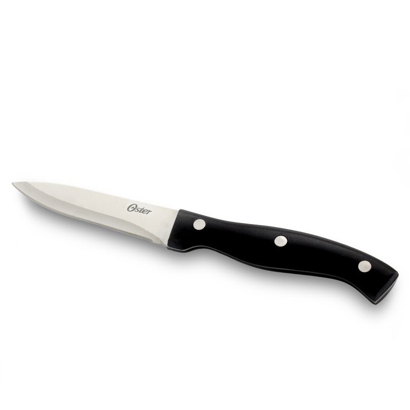 Oster Winstead 22 Piece Stainless Steel Cutlery Set with Black Handles and Wooden Block