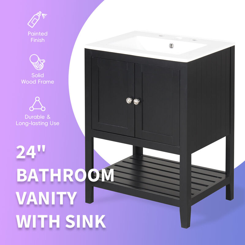Merax Modern Sleek Bathroom Vanity with Sink