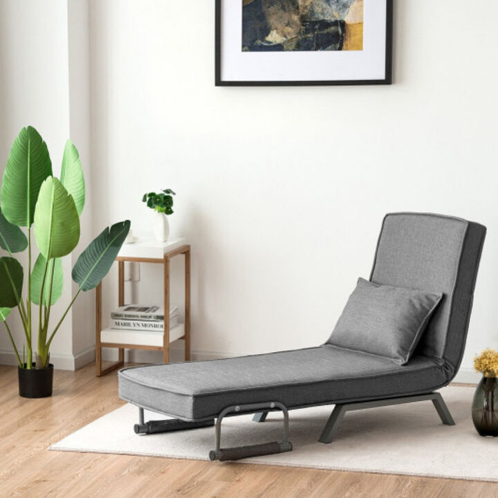 Folding Sofa Convertible Armchair Lounge Couch with Pillow