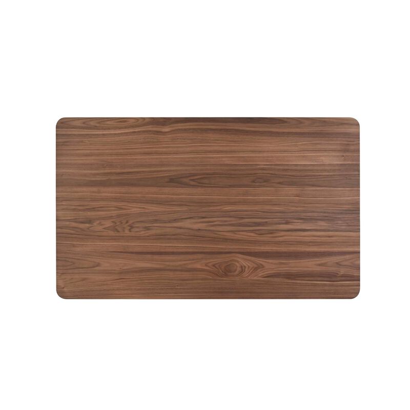 Scar Counter Height Table with Tapered Legs, Walnut Brown Wood 59 Inch - Benzara
