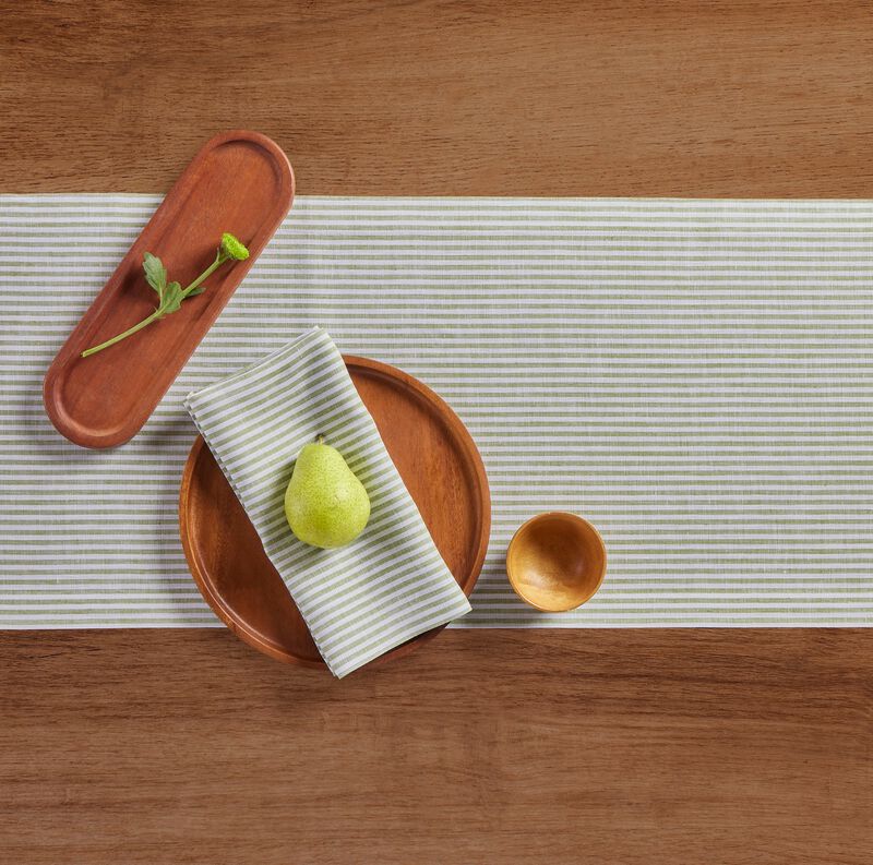 Solino Home 100% Pure Linen Cloth Napkins 20 x 20 Inch Set of 4 Dinner Napkins | Narrow Stripe