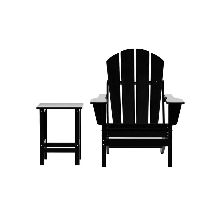 WestinTrends Outdoor Patio Adirondack Chair with Side Table