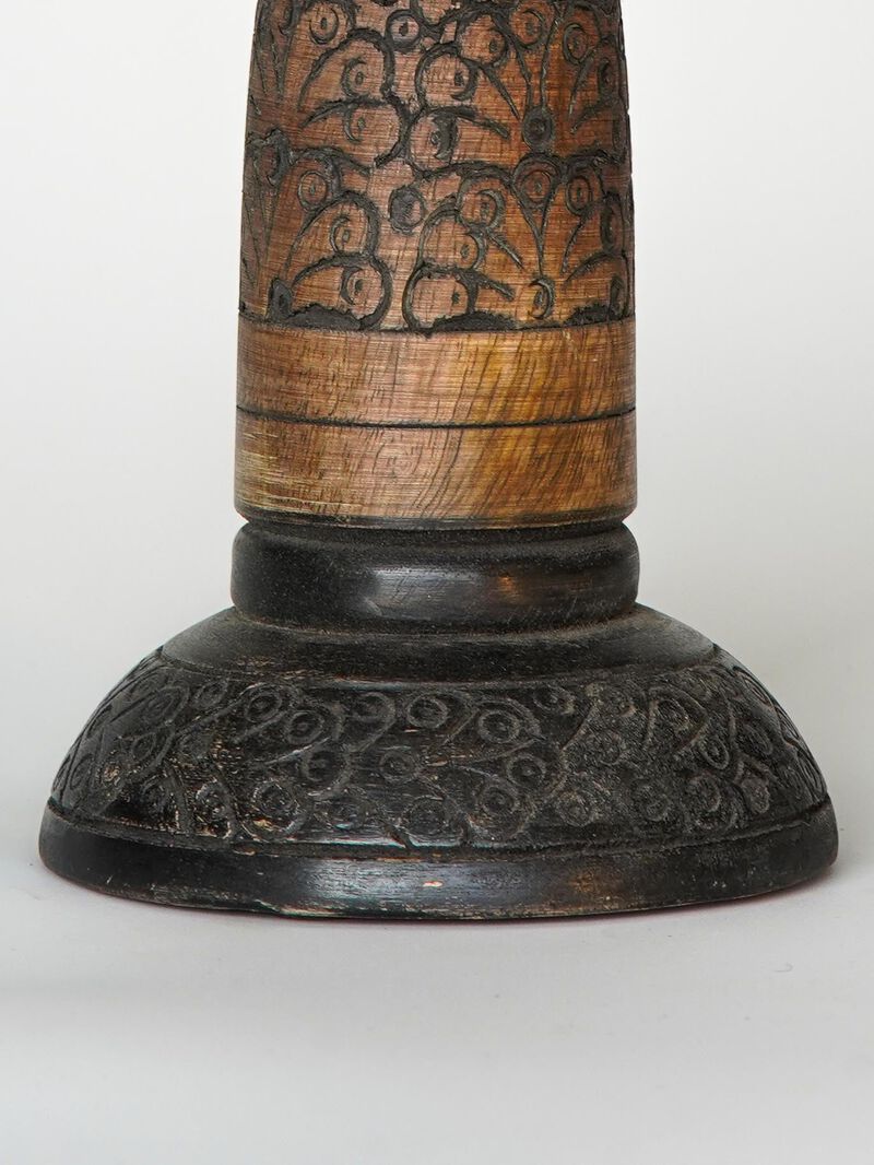 Traditional Black Wash Eco-friendly Handmade Mango Wood Set Of Four 6",9",12" & 15" Pillar Candle Holder