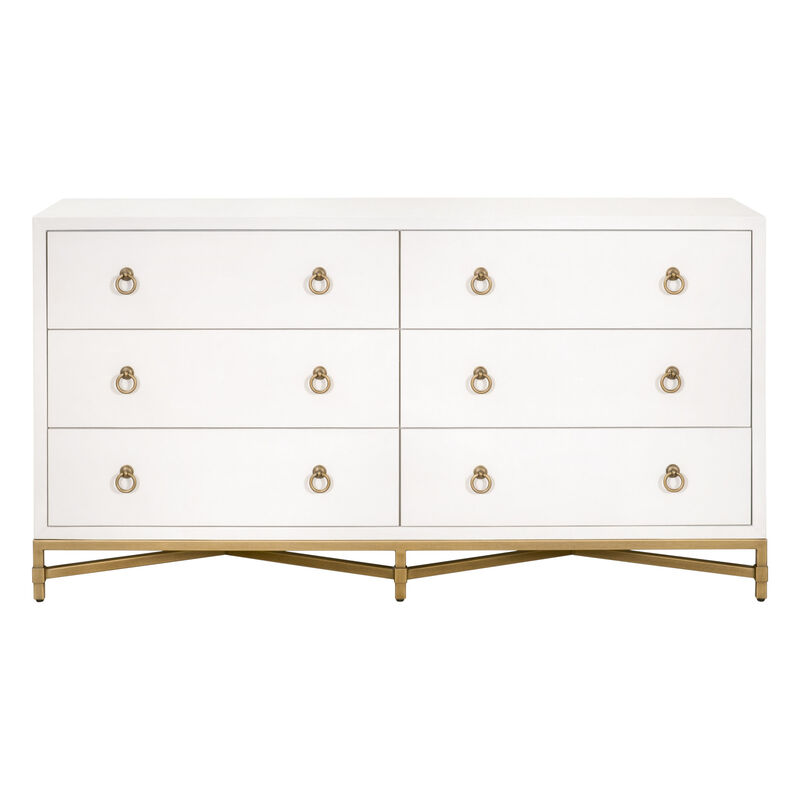 Pearl Shagreen 6-Drawer Double Dresser