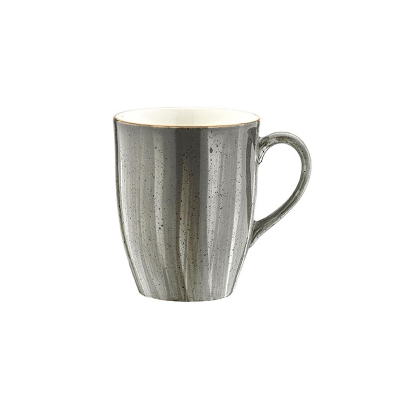 Space dia.3.25" h:4.25" 11 oz. Round Grey Porcelain Mug (Set of 4)