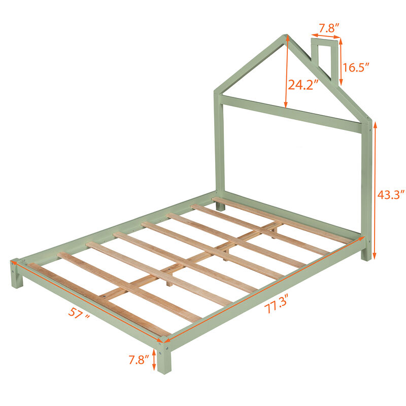 Merax Wood Platform Bed with House-shaped Headboard