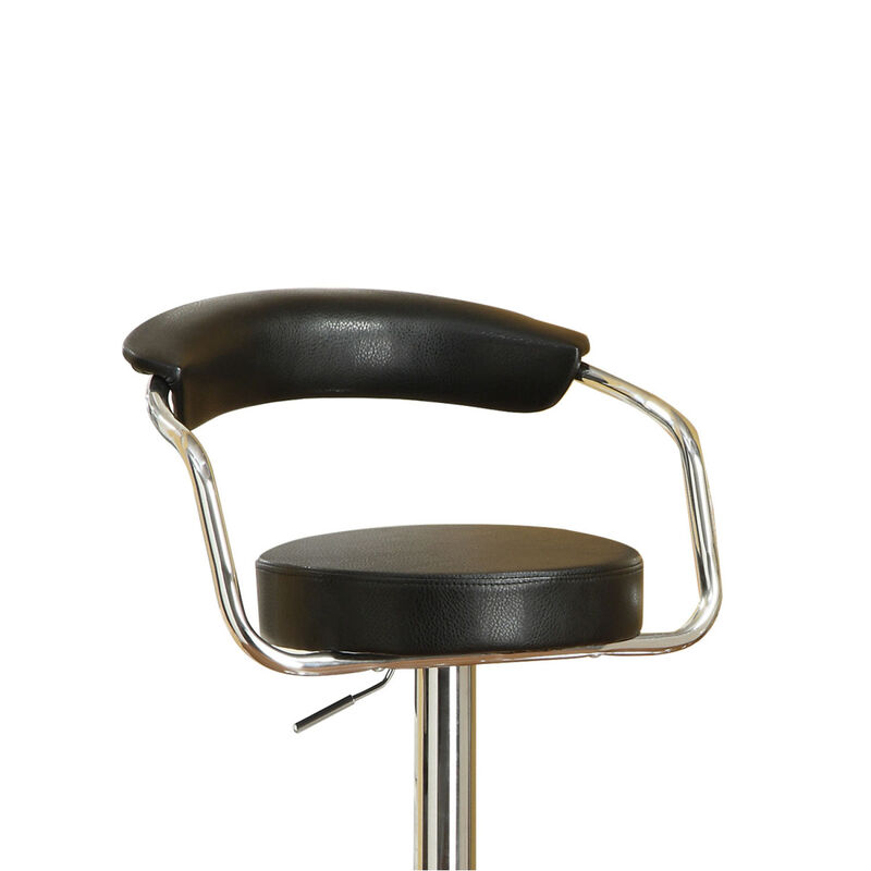 Set Of 2 Black Faux Leather Bar Stools