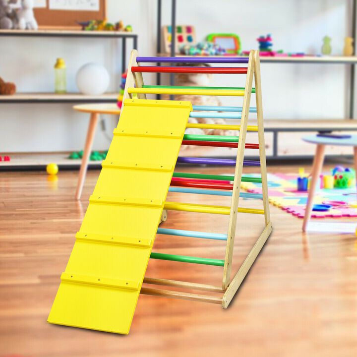 Foldable Wooden Climbing Triangle Indoor with Ladder for Toddler Baby