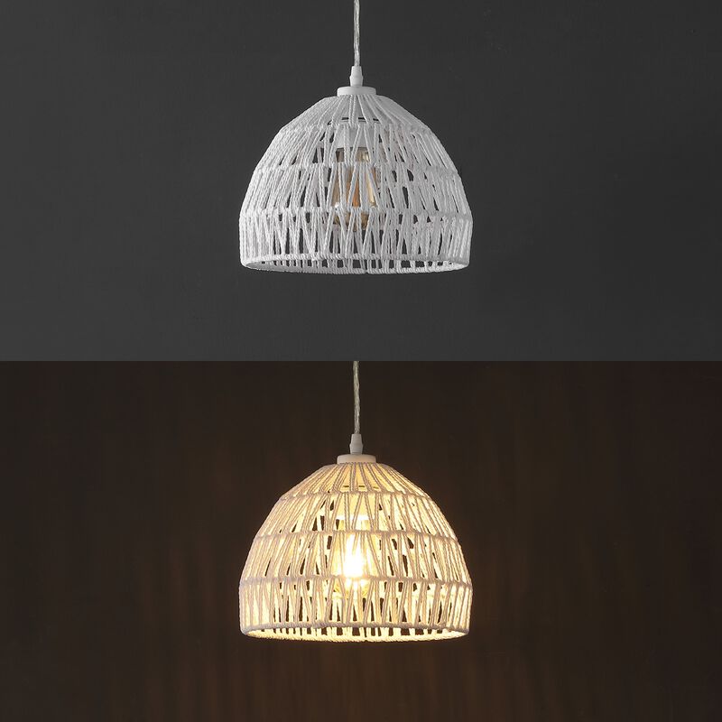 Campana 1-Light Bohemian Modern Woven Rope/Iron LED Pendant