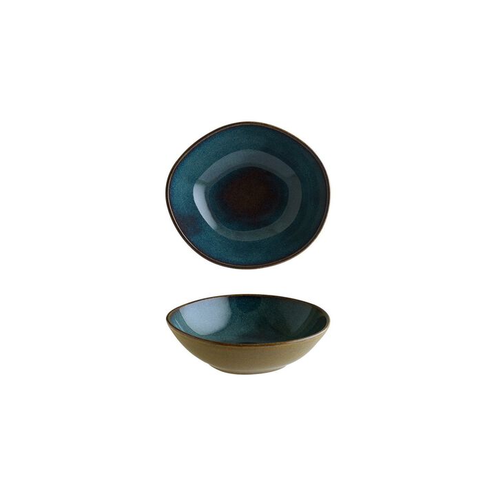 Sphere Ocean 7" x 6.5" x h:2" 16 oz. Organic Blue Porcelain Bowl (Set of 2)