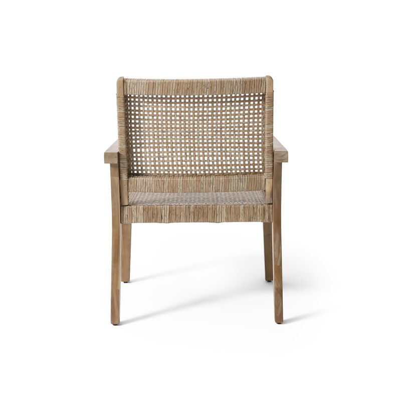 Merax Outdoor Wicker and Acacia Wood Club Chairs 2 PCS