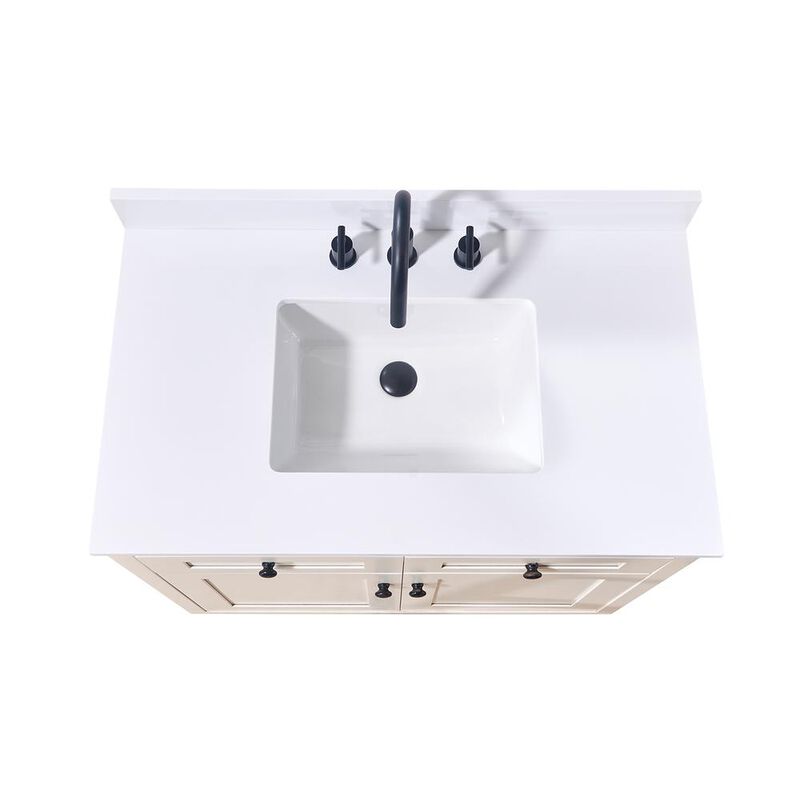 Altair 37. in Composite Stone Vanity Top in Snow White with White Sink