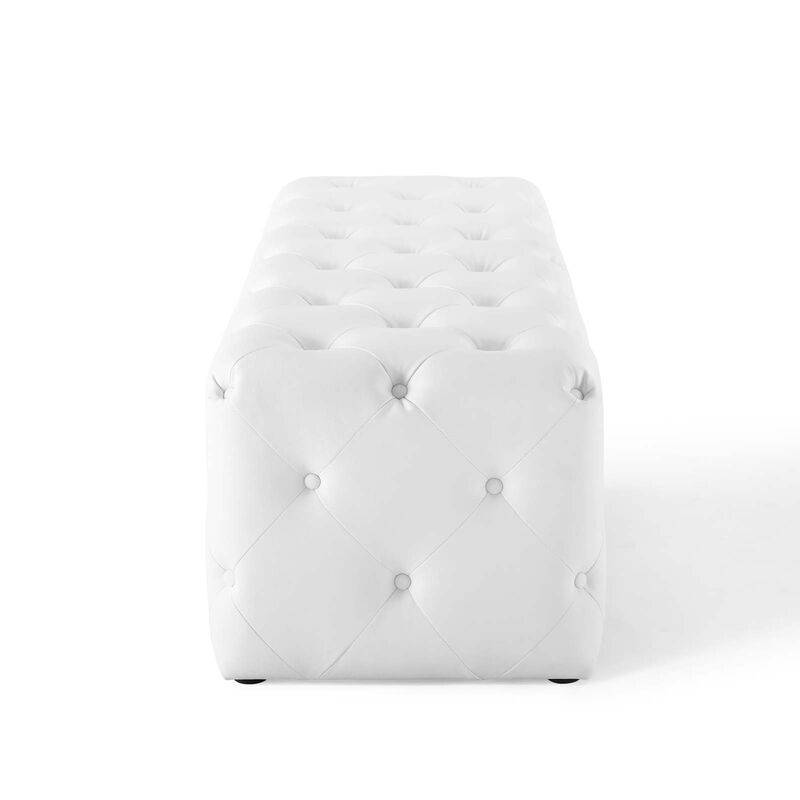 Anthem 60" Tufted Button Entryway Faux Leather Bench