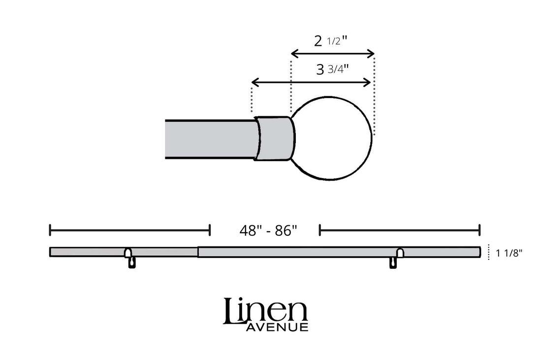Linen Avenue Clear Acrylic Double Window Curtain Rod Set