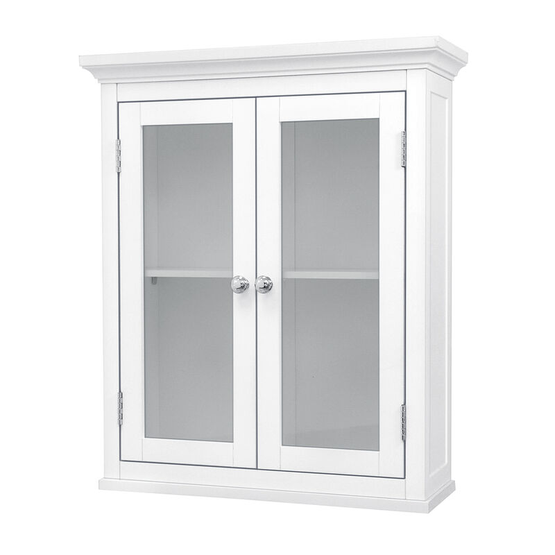 Teamson Home Madison Removable Wooden Wall Cabinet with 2 Doors- White