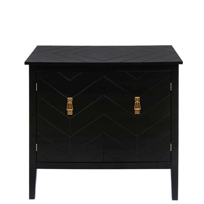 Vintage Black Wood 2-Door Cabinets
