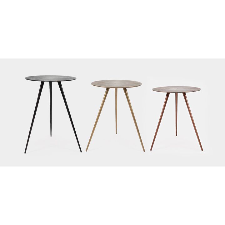 Jofran Bronze, Brass and Copper Finish Modern Accent Tables (Set of 3)