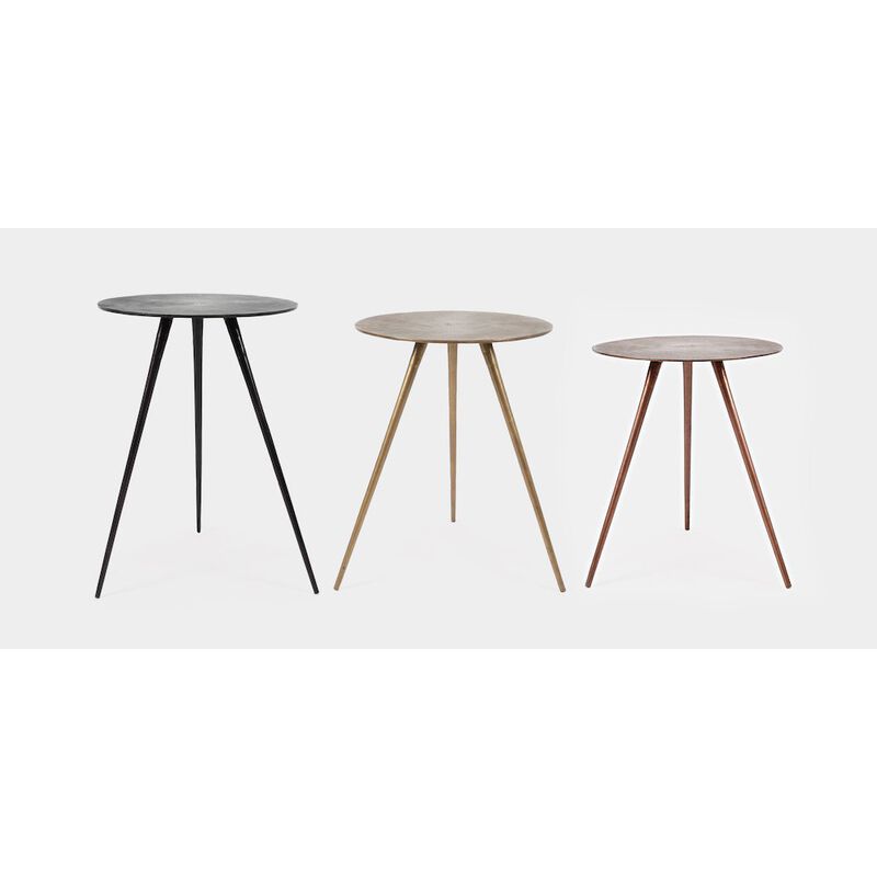 Jofran Bronze, Brass and Copper Finish Modern Accent Tables (Set of 3)