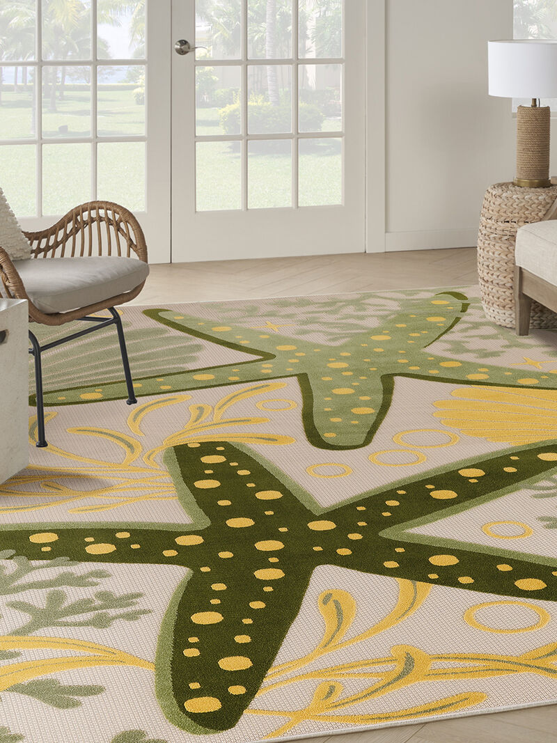 Aloha ALH24 Green/Yellow 10' x 14' Rug