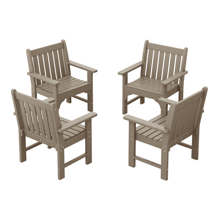 WestinTrends Outdoor Patio HDPE Adirondack Dining Arm Chairs (Set of 4)