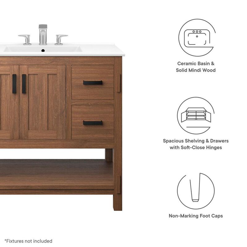 Modway Ashlyn 36” Wood Bathroom Vanity