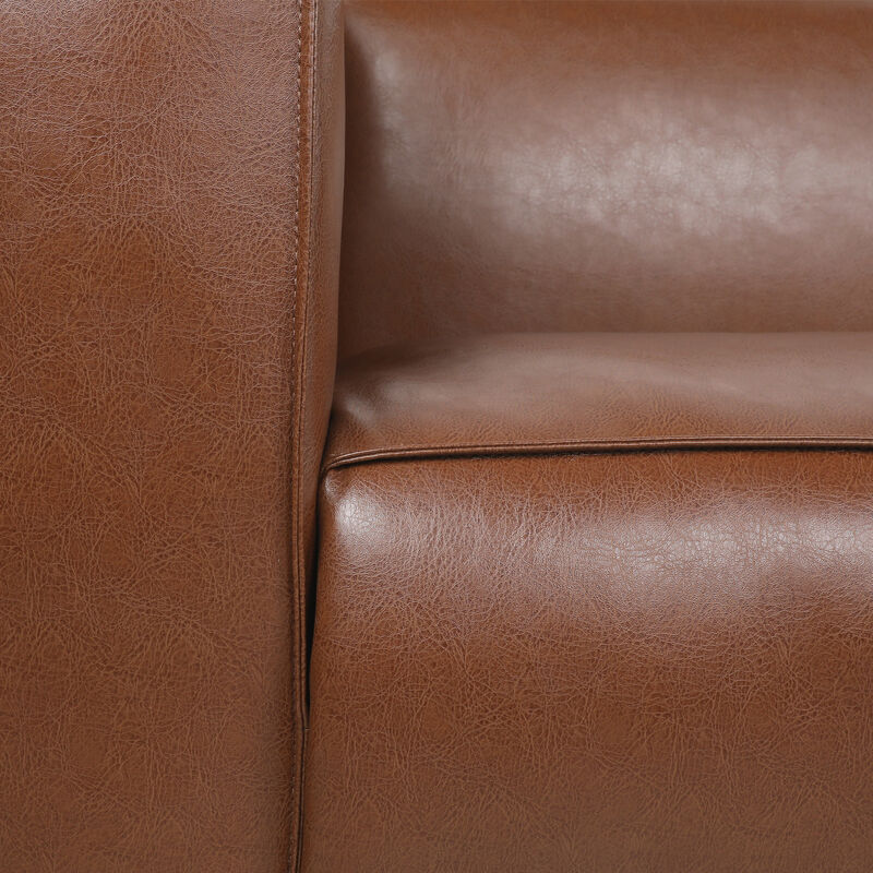 Merax Mid Century PU Leather Sofa Couch