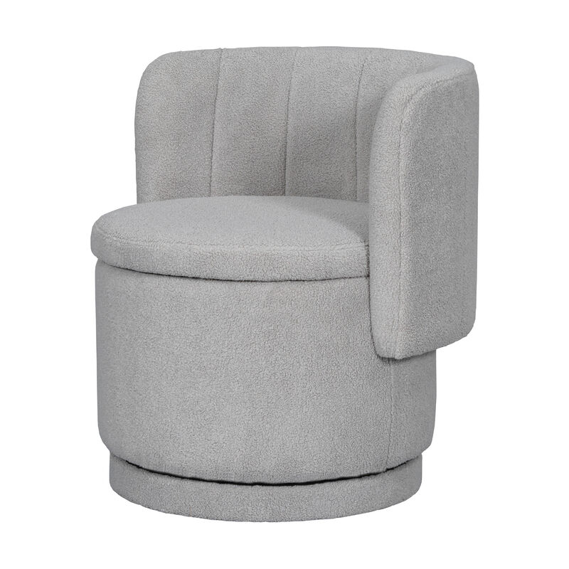 Merax Swivel Boucle Sofa Chair with Storage for Bedroom and Living Room