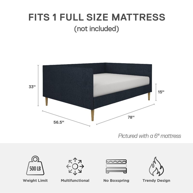 Atwater Living Francis Mid Century Daybed, Full, Tan Linen