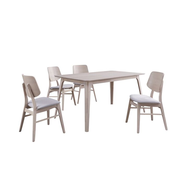 New Classic Furniture Oscar 5-piece Wood Dining Set, White Ash