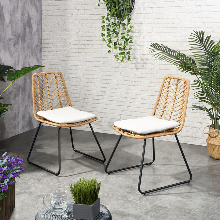 Merax Rattan Outdoor Indoor Dining Chairs 2 Pieces