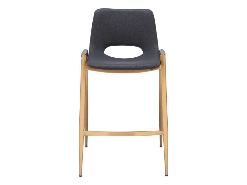 Desi Counter Stool (Set of 2) Black & Gold