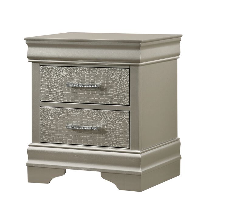 Streamdale Champagne Diamond-Tuft Nightstand