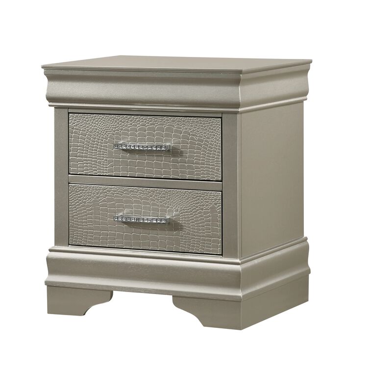 Streamdale Champagne Diamond-Tuft Nightstand