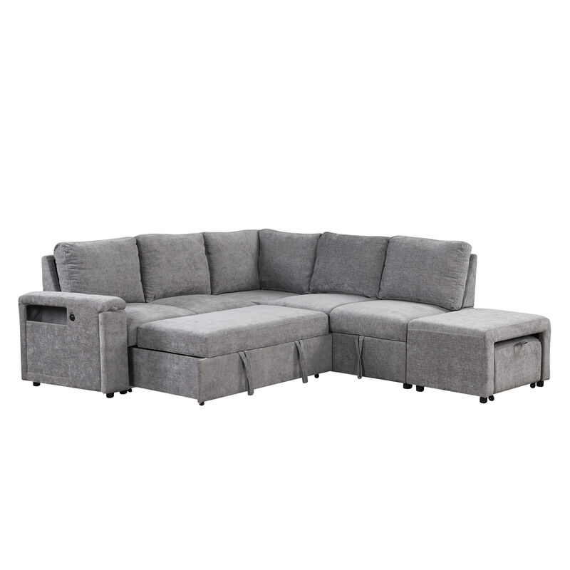 Merax  L-shaped Padded Modular Sofa with Storage