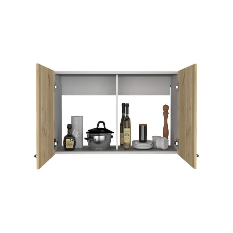 Wall Cabinet Toran, Kitchen, White / Light Oak