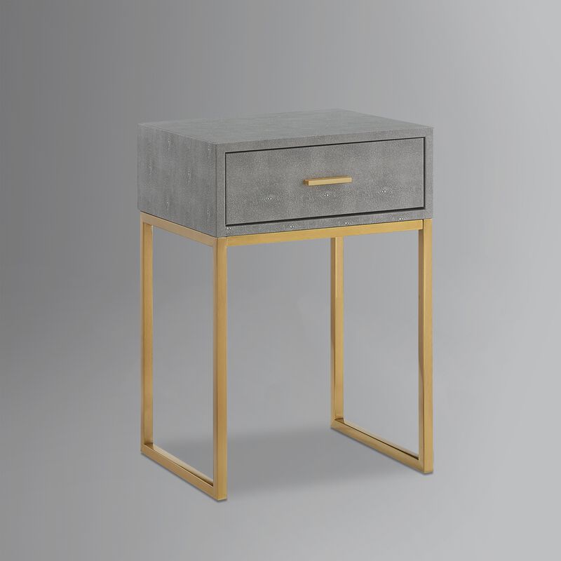 Nicole Miller Taha Faux Shagreen End Table