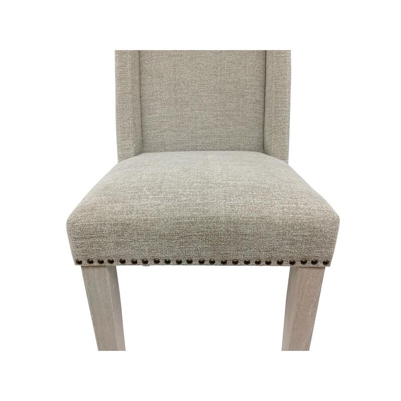 Carolina Living Upholstered Dining Chair - Set of 2 - Natural Driftwood - Fawn Upholstery