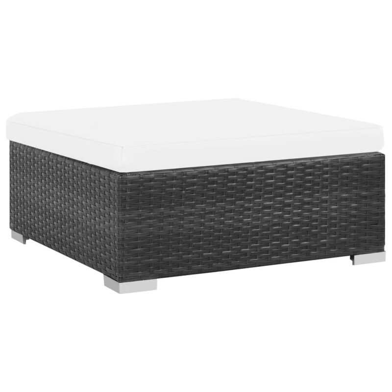 vidaXL 6 Piece Garden Lounge Set with Cushions Poly Rattan Black