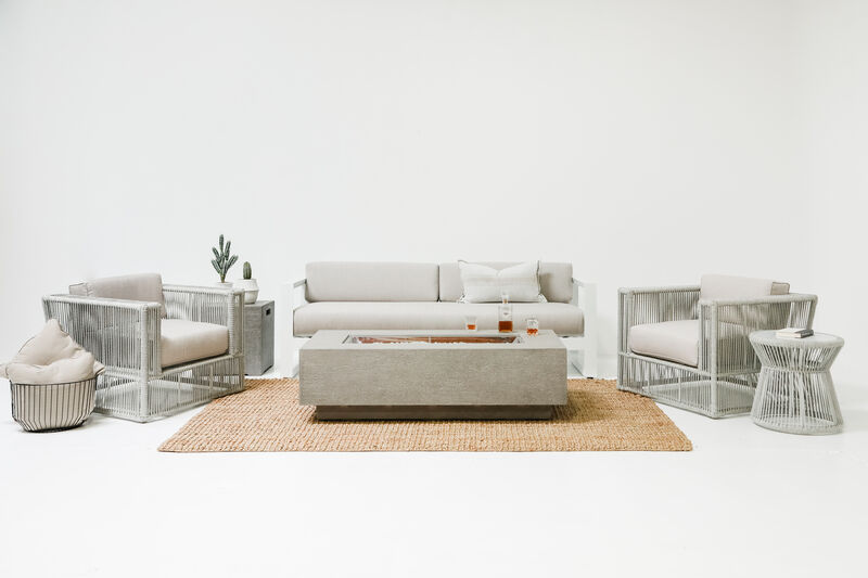 Miami End Table with Honed Carrara Marble Top