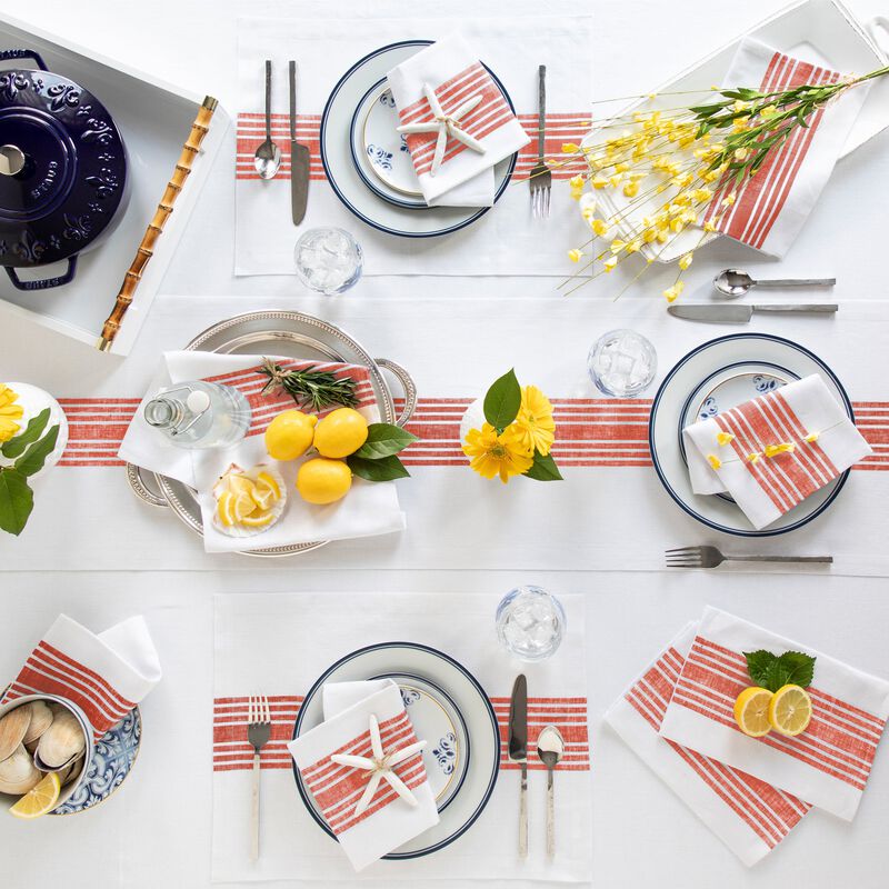 Solino Home 100% Pure Linen Table Runner | Farmhouse