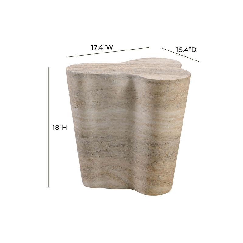 Slab Marble Short Side Table
