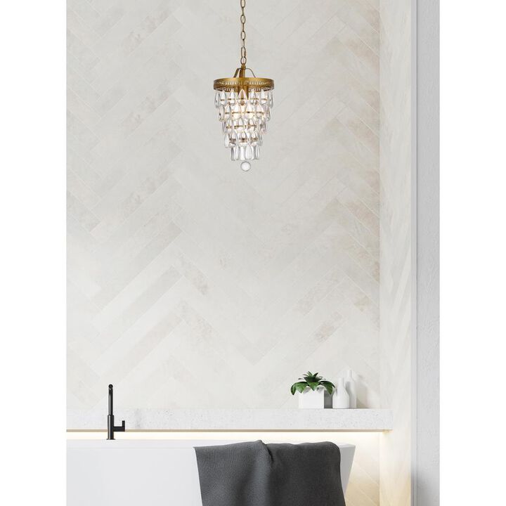 Living District Reese 9 inch pendant in brass
