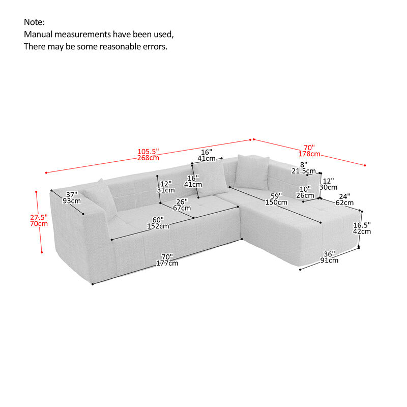 Merax Modular L-Shaped Sectional Floor Sofa Couch