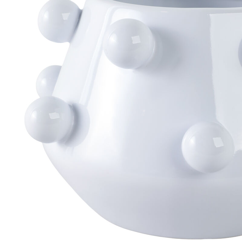 10" White Stone Bubble Planter