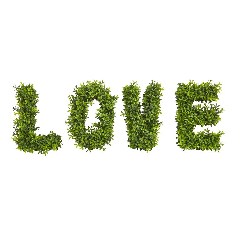 Hivvago "LOVE" Boxwood Artificial Wall Decoration (Indoor/Outdoor)